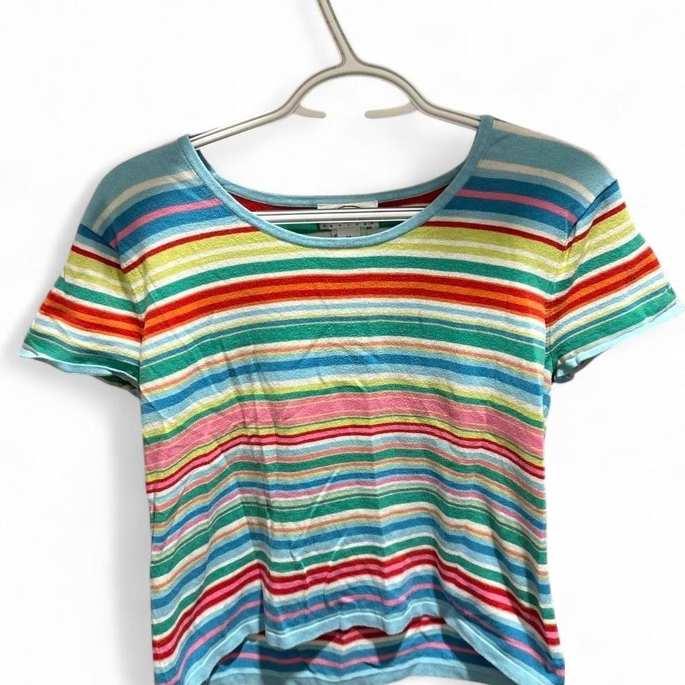 Y2K Striped Knitted Baby Tee Buttermom Talbots